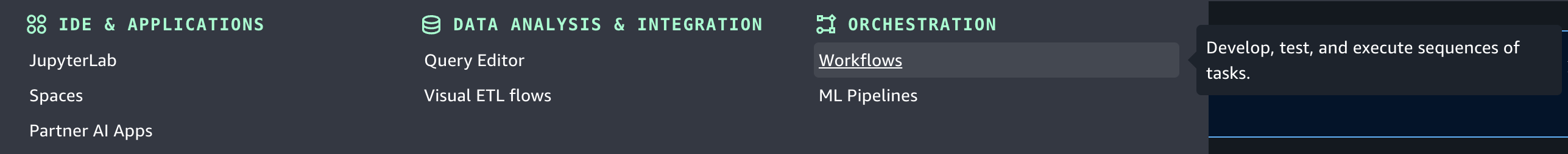 IDE & Applications, Data Analysis & Integration, and Orchestration sections with related tools listed.