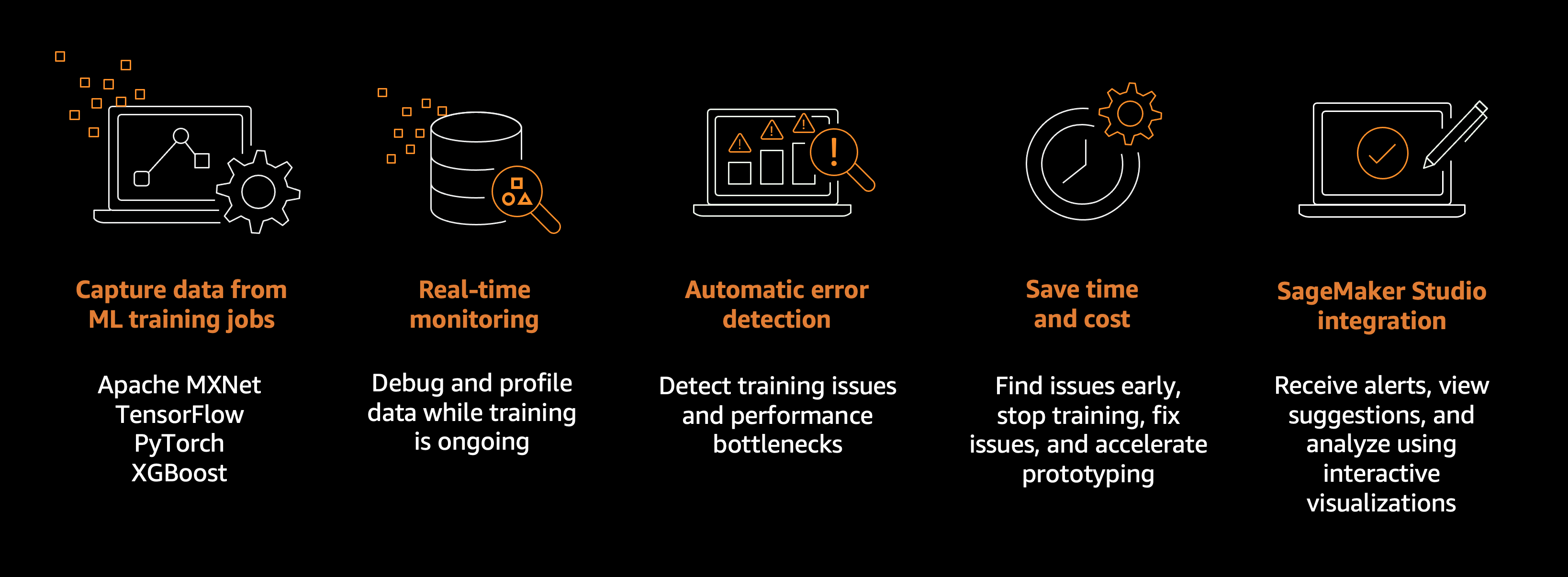 Overview of how Amazon SageMaker Debugger works.