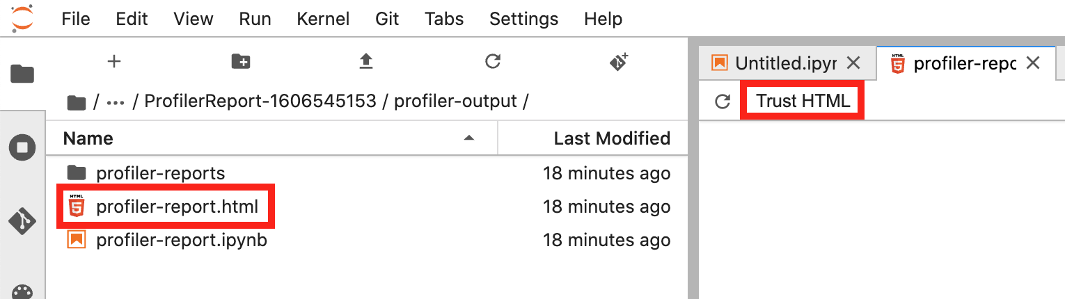 An example of rule output