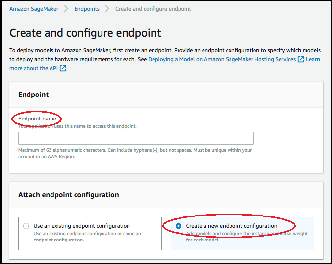 
                            Neo console create and configure endpoint UI.
                        