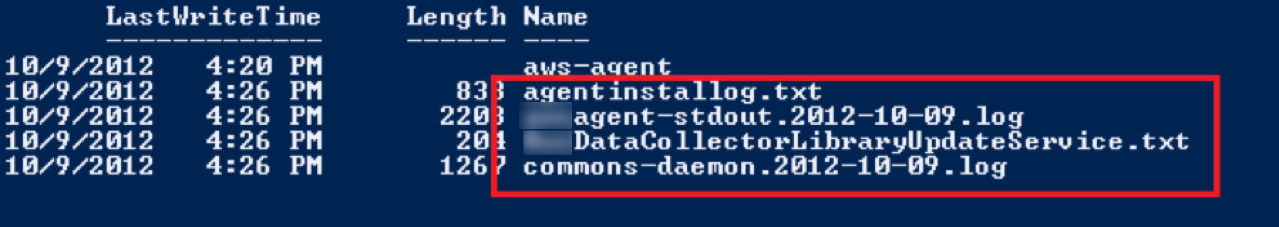 Log files on Windows