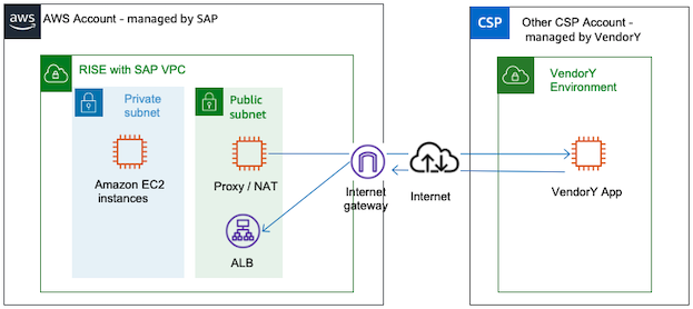 Connecting to cloud solutions or SaaS from RISE