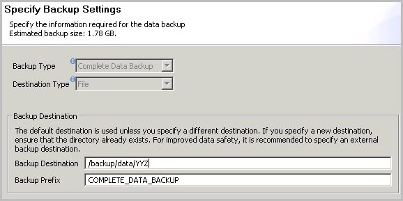 
                  SAP HANA backup example
                