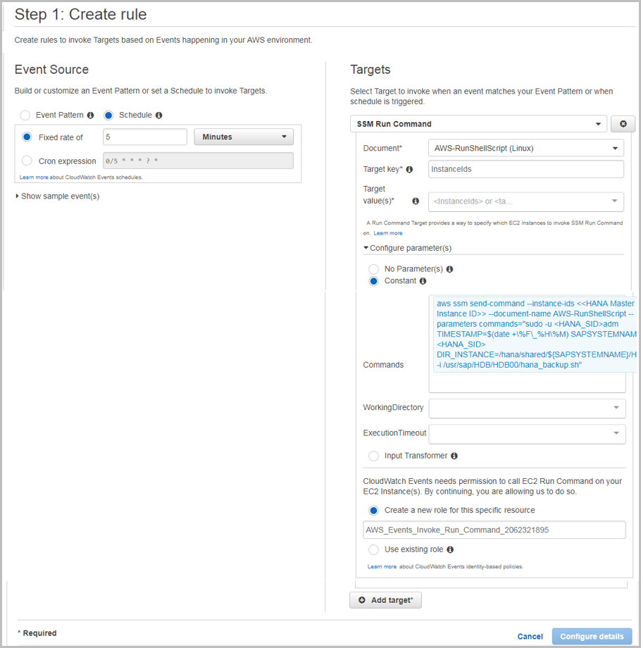 
              Creating Amazon CloudWatch Events rules
            