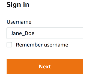 
                  user in IAM Identity Center signing in to AWS access portal.
               