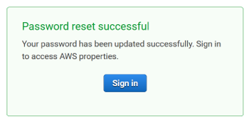
                  Confirmation for successfully resetting root user user password.
               