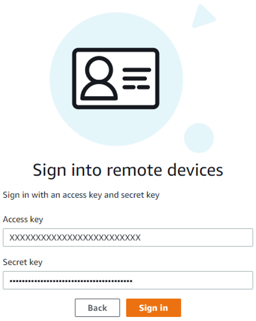 Sign in to remote devices page