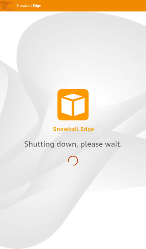 Shutdown message on LCD screen.