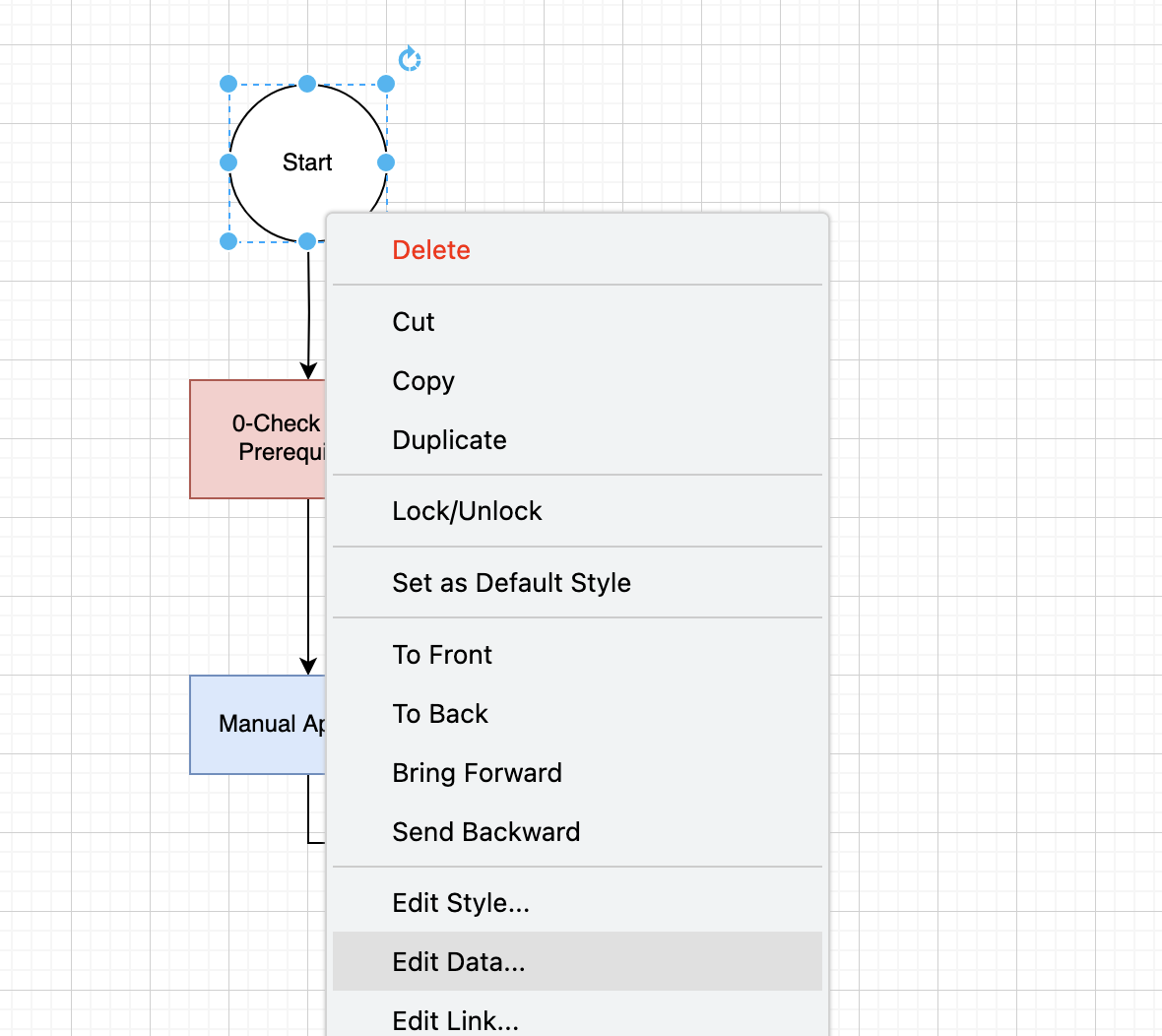 create drawio right click panel