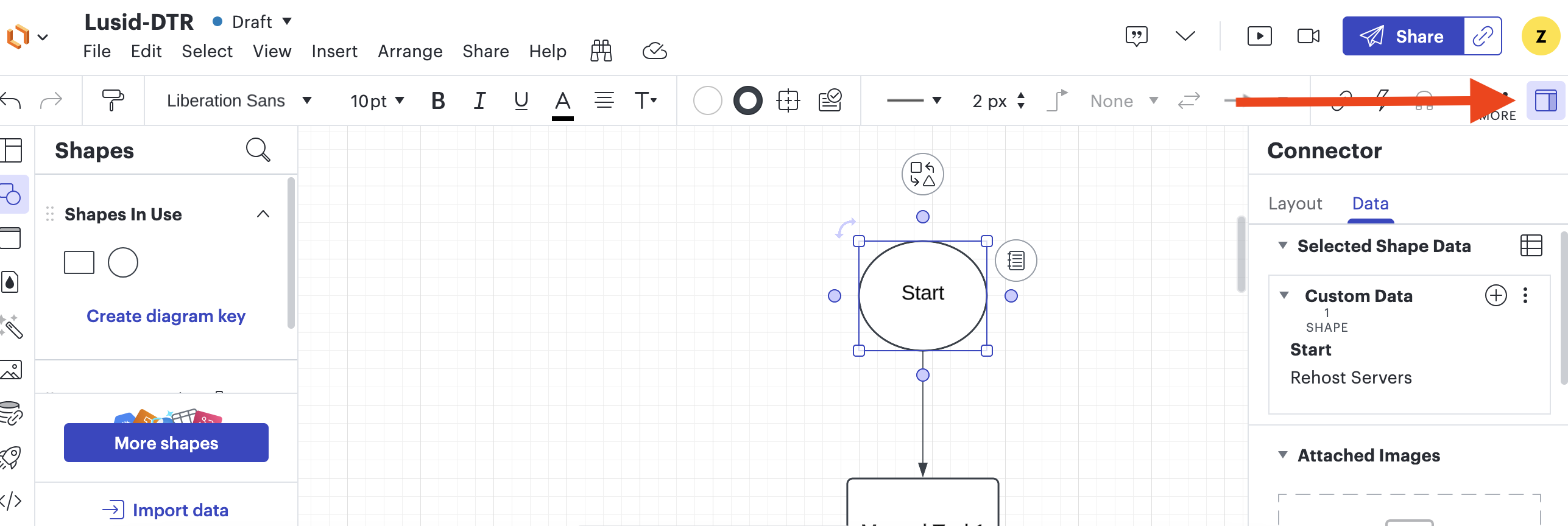 create lucid data tab