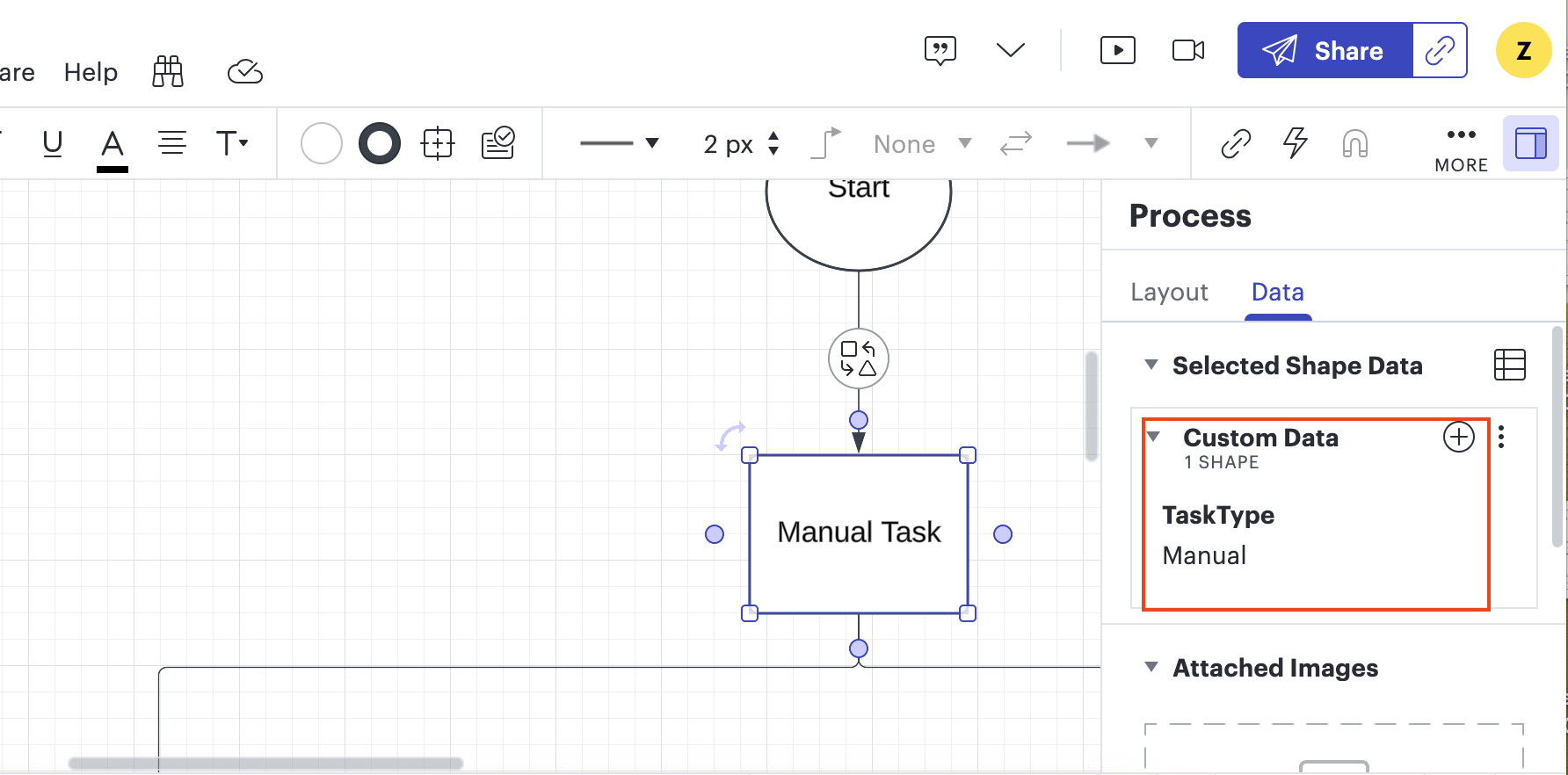 create lucid manual task data
