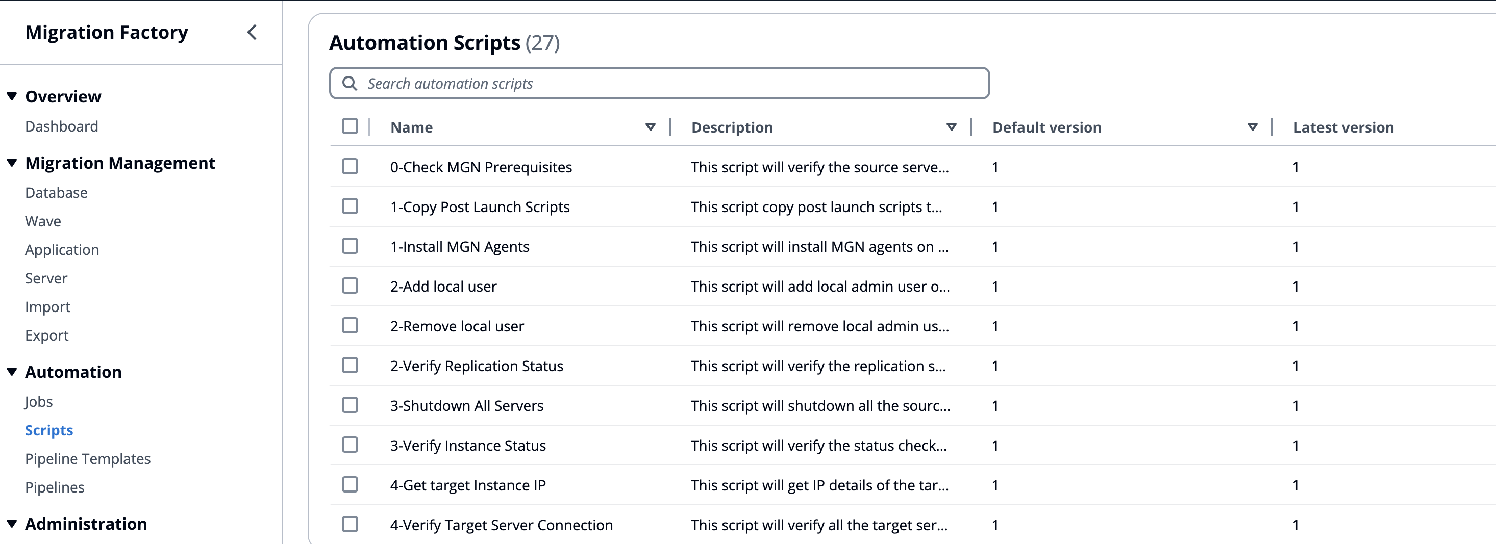 scripts list