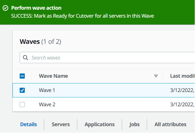 Wave action ready for cutover