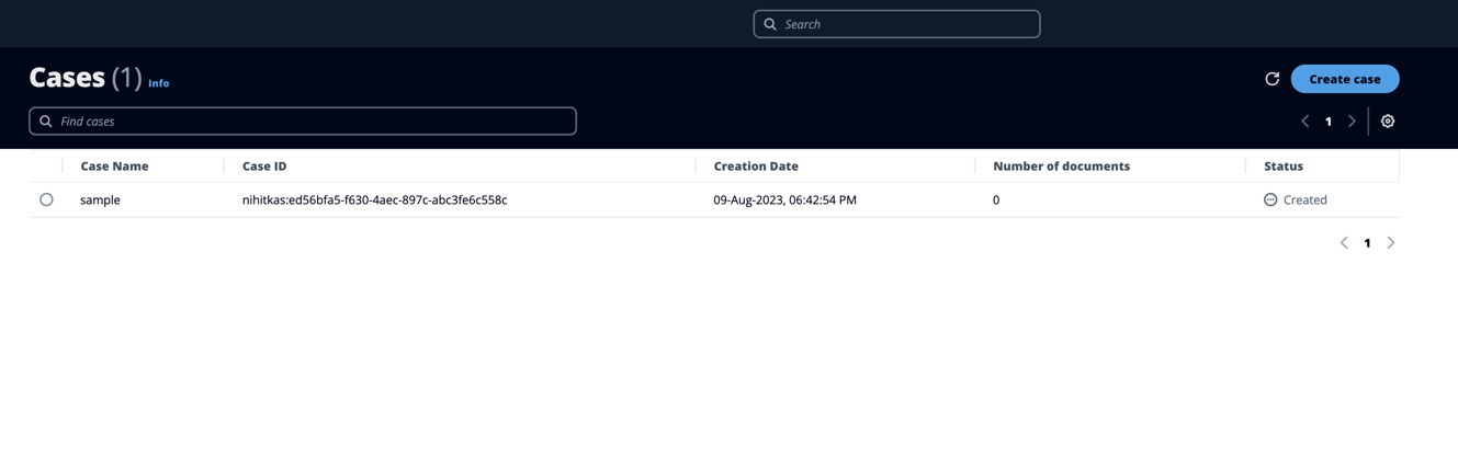 Screen showing a use case called Sample.