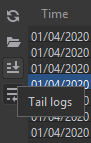 
    Viewing log actions on the Log Events pane.
   