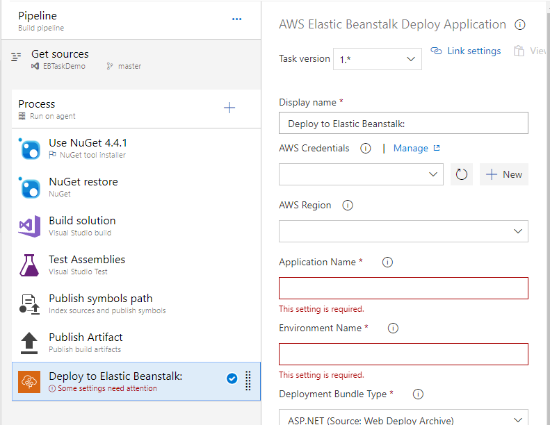 
               AWS Elastic Beanstalk Deploy Application Task in Position
            