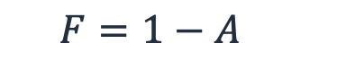 Picture of equation. F = 1 - A