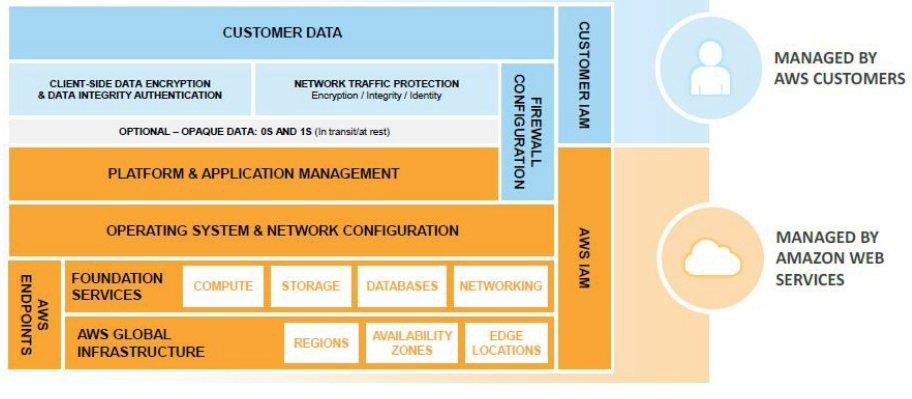 A diagram depicting AWS/customer management plan.