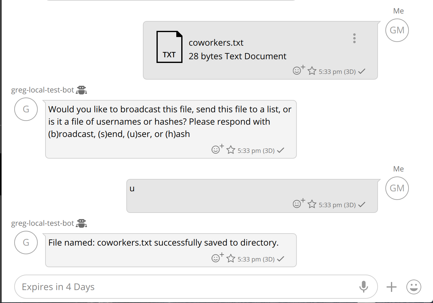 File upload dialog showing the upload process for user list files.