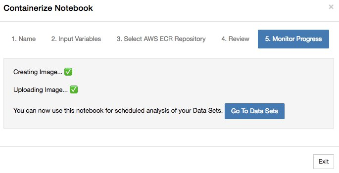 
              Update your notebook containerization extension in AWS IoT Analytics.
            