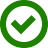 Green circle with white checkmark icon.