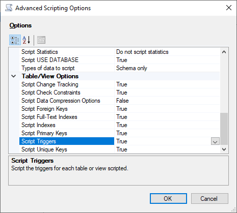 
							Utilizzo della procedura guidata Generate Scripts (Genera script) di SSMS per impostare le opzioni di script avanzate.
						