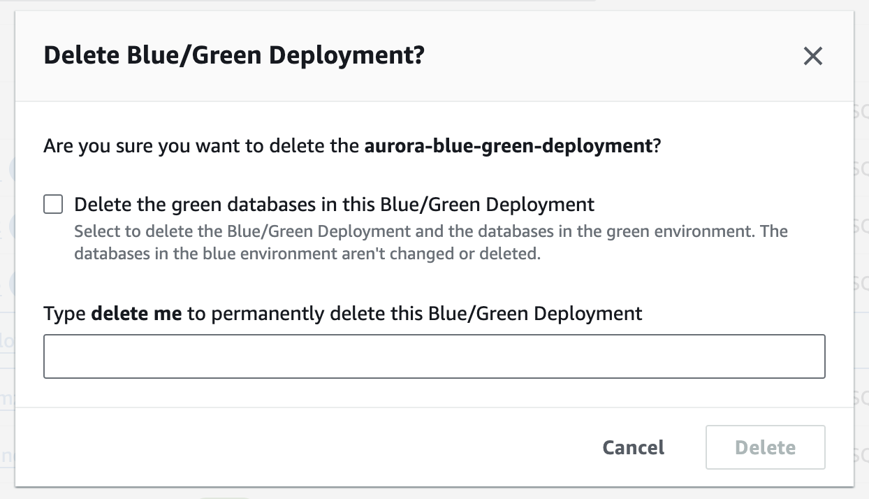 
              Eliminazione dell'implementazione blu/verde
            