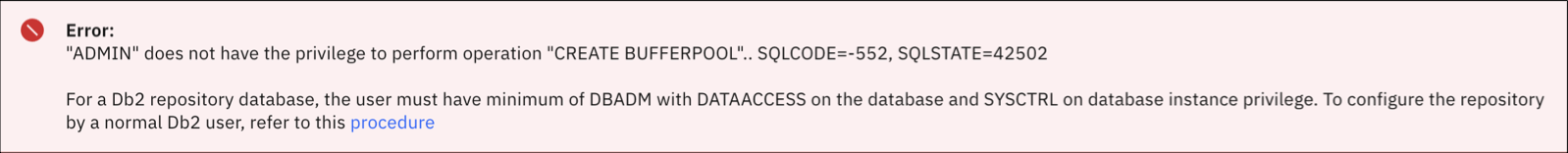 Messaggio di errore relativo alla mancanza delle autorizzazioni per eseguire operazioni.