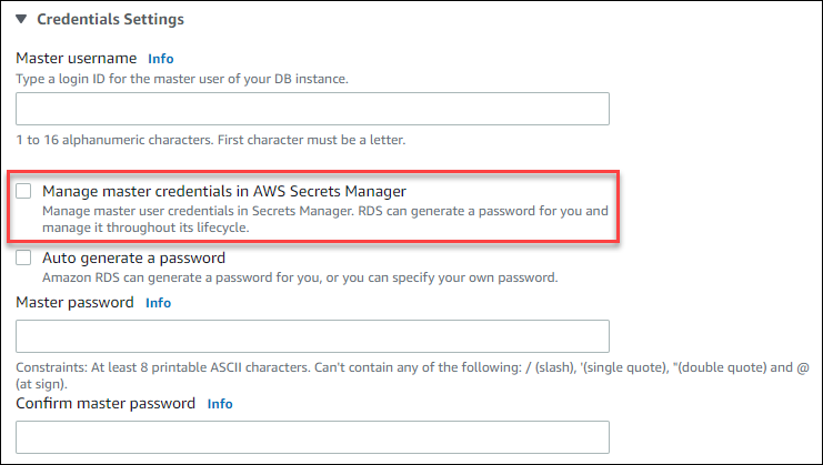 Gestisci le credenziali principali in AWS Secrets Manager