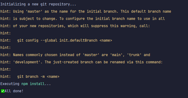 Terminal output showing Git initialization messages. (AI generated)