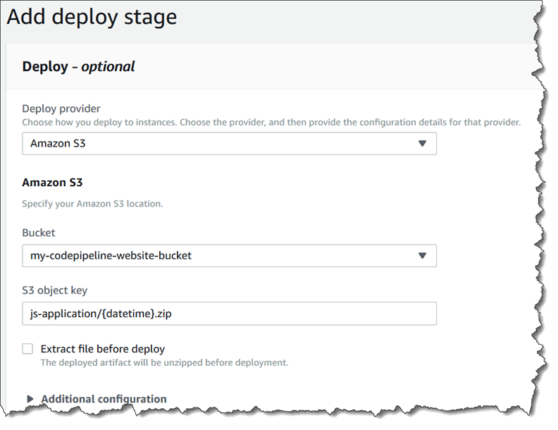 Fase 5: pagina di distribuzione per un'azione di distribuzione di Amazon S3 con un'origine Amazon S3