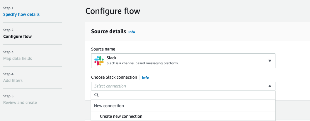 La pagina di configurazione del flusso.