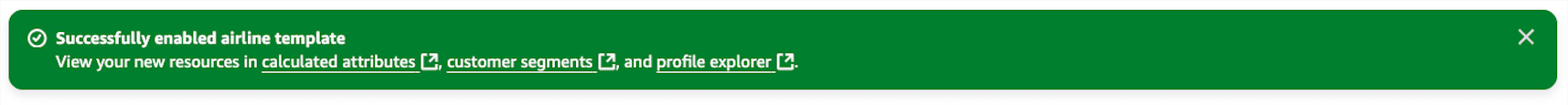 Viene visualizzato il banner di creazione avvenuta con successo.