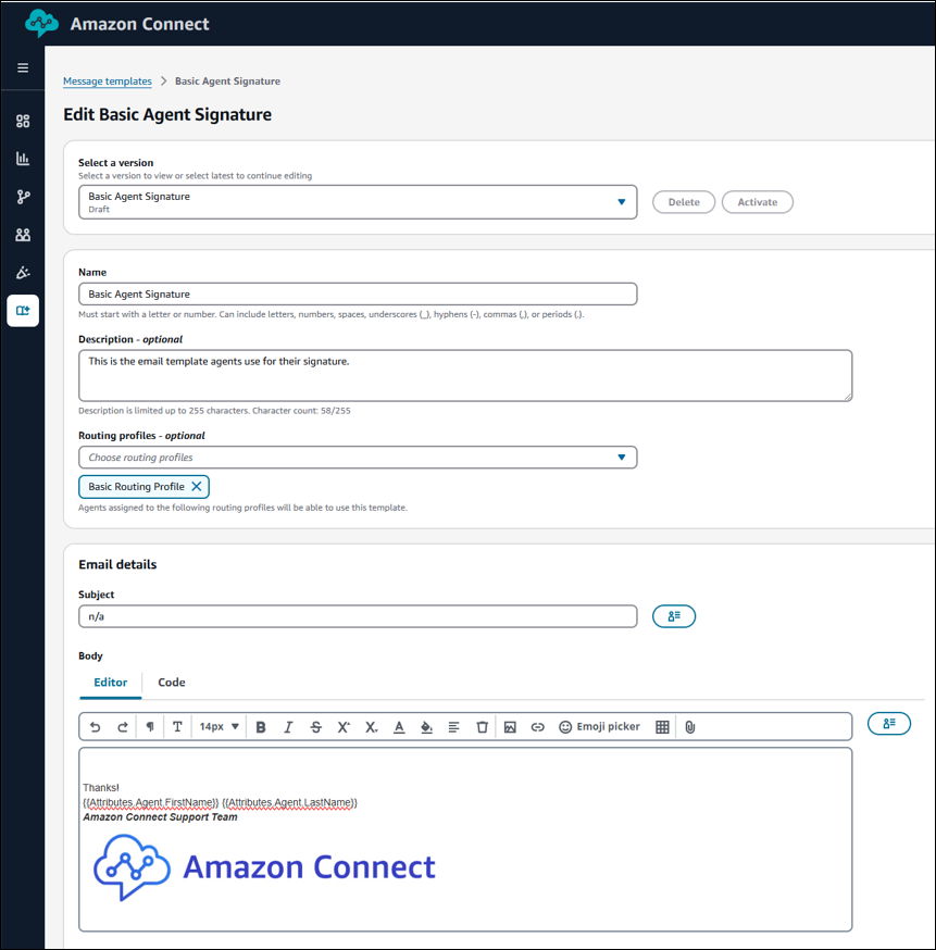 Un modello di firma e-mail.