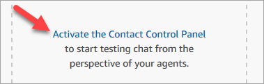 Pagina Test della chat, collegamento Attiva il Pannello di controllo dei contatti.