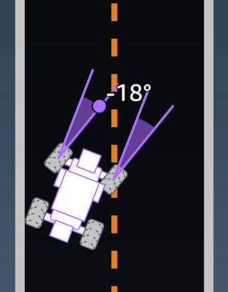 
                    Immagine: parametro di input della funzione di  DeepRacer  ricompensa AWS disteering_angle.
                