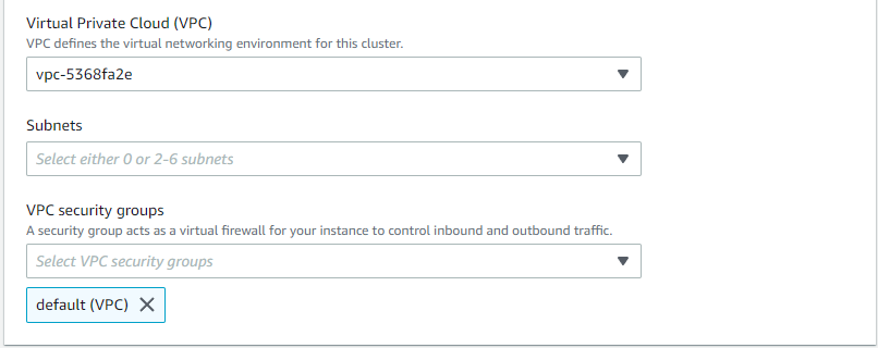 Diagramma: VPC e sottoreti a cluster elastico