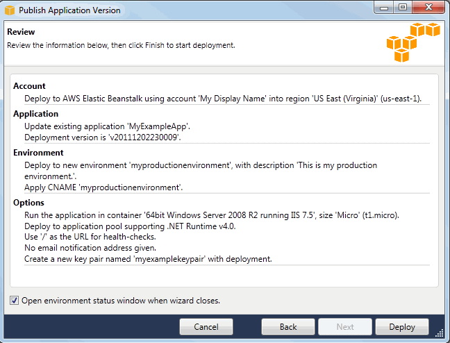 Procedura guidata 2 Publish Application Version (Pubblica versione applicazione)