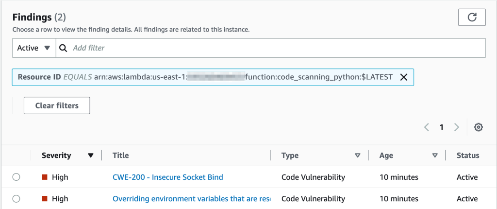 Amazon Inspector finds vulnerabilities in Lambda code.