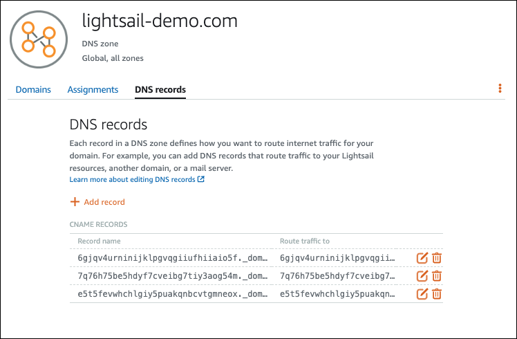 
            Record della zona DNS di Lightsail per l'SMTP di Amazon SES.
          