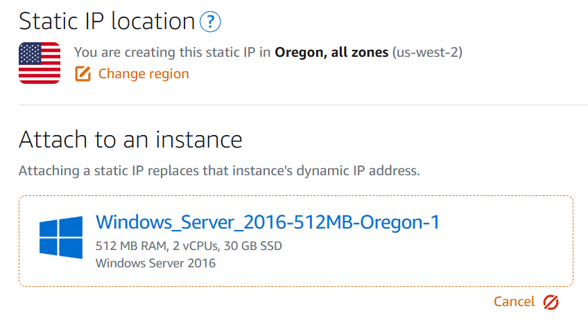 Avvio e configurazione di un'istanza di Windows Server 2016 in Lightsail.