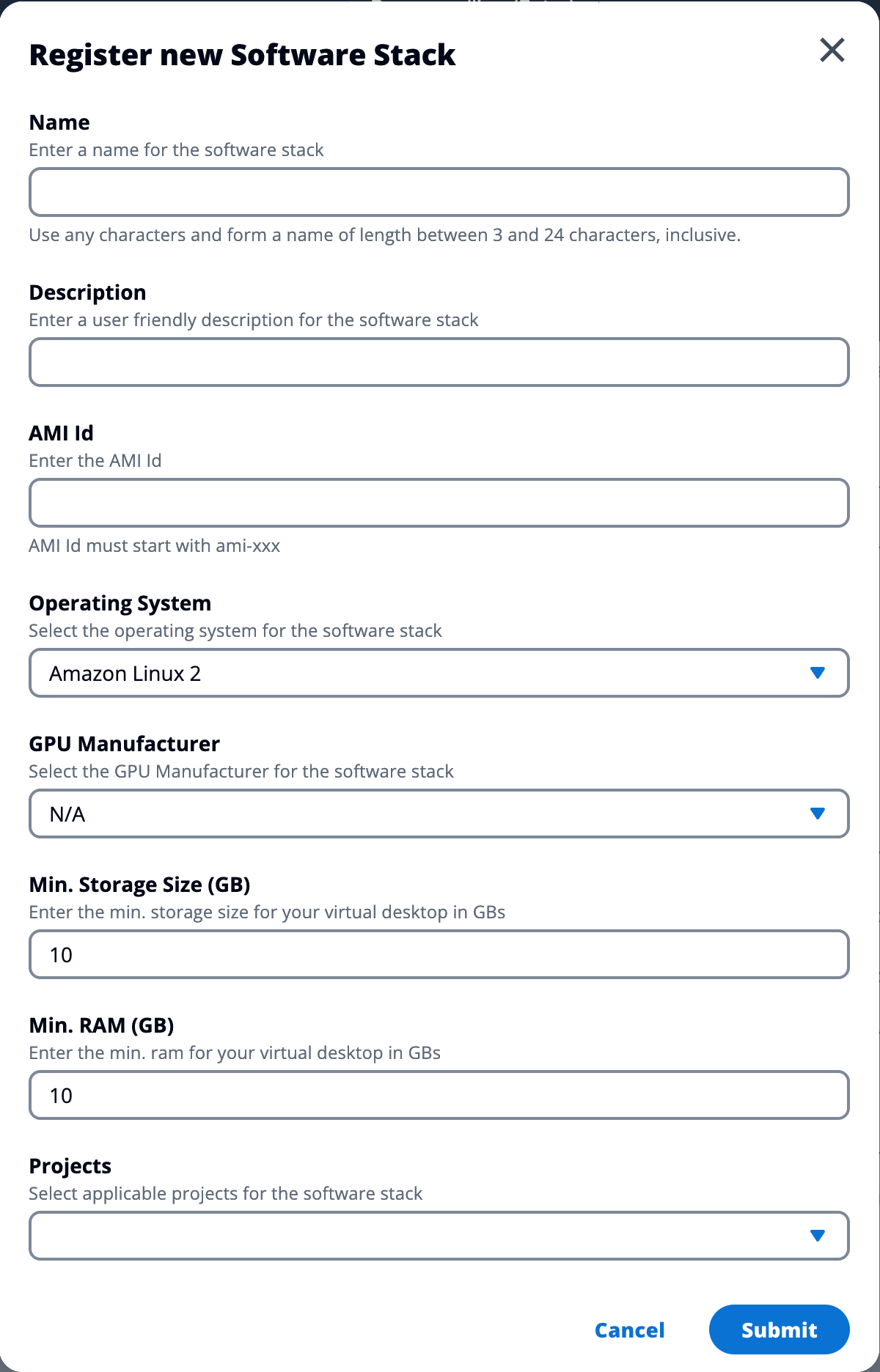 Registra lo stack di software