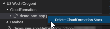 
                        Elimina il menu contestuale Cloudformation.
                    