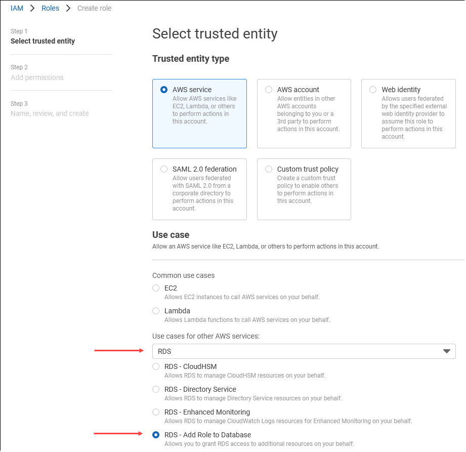 
                Aurora PostgreSQL が Amazon Comprehend と連携するためのロールを作成します。
              