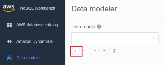 
                    [Create data model (データモデルの作成)] ボタンを示すコンソールのスクリーンショット。
                