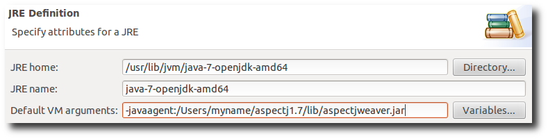 
                           AspectJ ロード時ウィービングを Eclipse で有効にする
                        