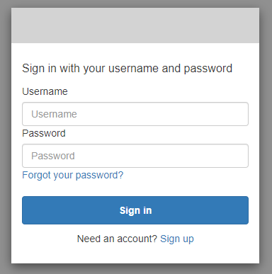 
                                    Amazon Cognito のサインインプロバイダーのみを使用する、ホストされた UI のサインインページ
                                