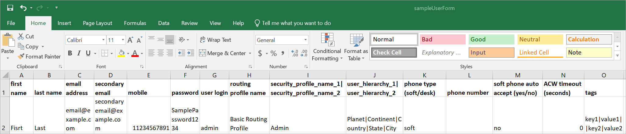 
                            Excel スプレッドシートの CSV テンプレート。
                        