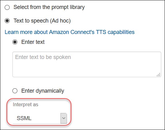 Ssml タグを使用してテキスト読み上げ機能をパーソナライズする Amazon Connect