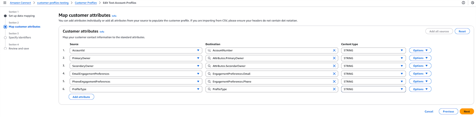 このプロセスを繰り返して、アカウントベースのプロファイルを取り込みます。EngagementPreferences.Email と EngagementPreference.Phone.